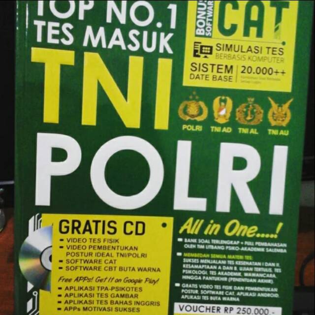 Buku Soal Tes Masuk Tni Polri Paling Lengkap 640 Halaman Shopee Indonesia