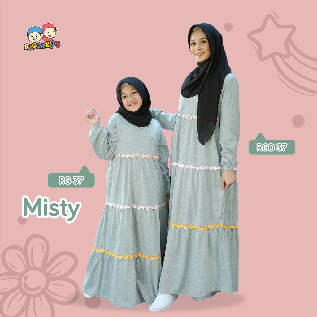 Gamis Anak Perempuan Remaja Tanggung Dewasa Couple Terbaru Branded Bahan Kaos Nyaman Adem Raggakids RG 37