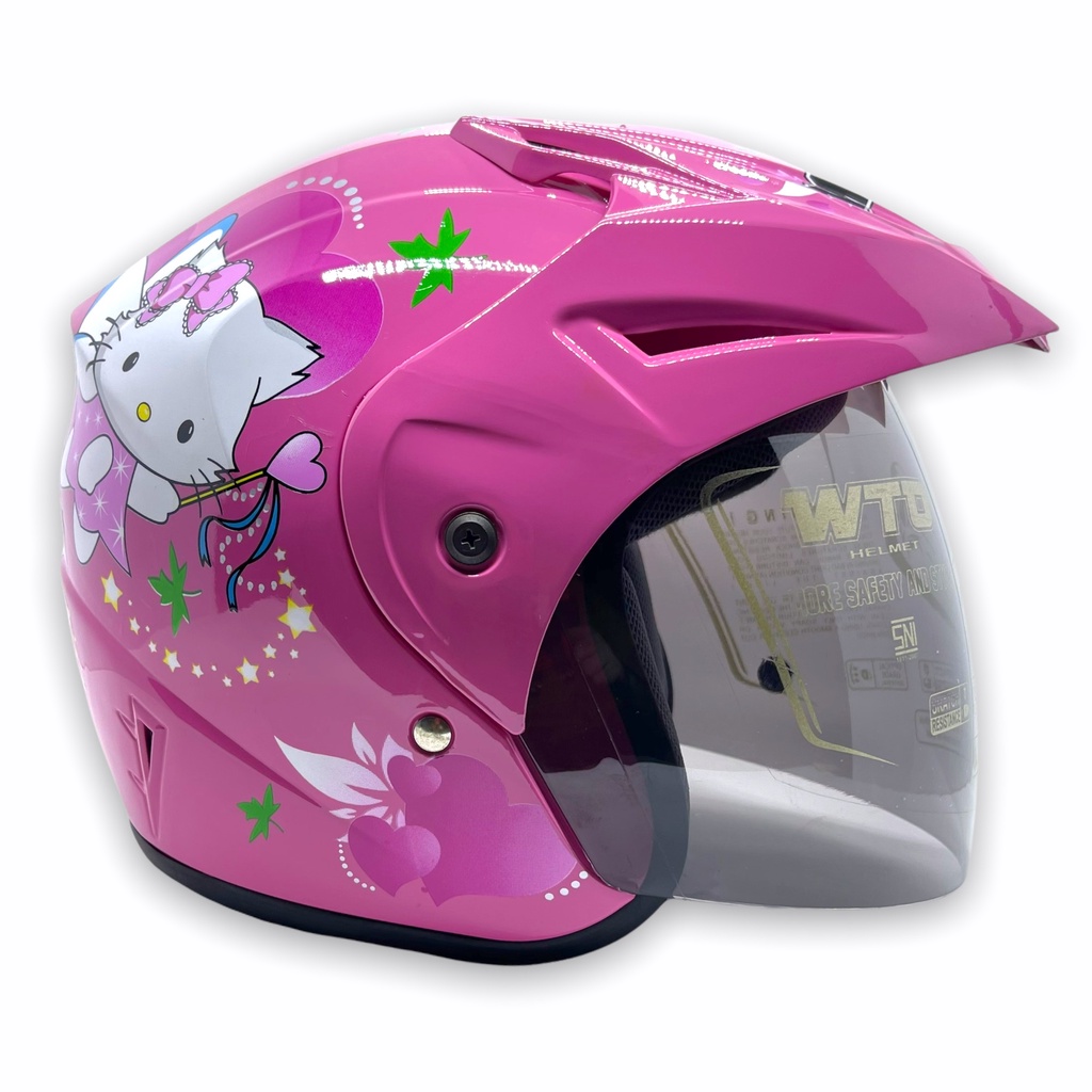 Helm WTO Z1R Pet - Fairy Catty - Pink Pastel - Half Face ALL SIZE