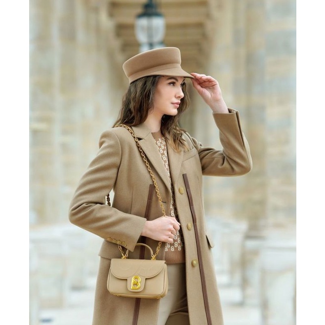 Pelunasan Alma Flap Bag ButtonScarves Beige Small