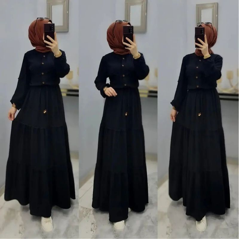 DRESS CERUTY BABYDOLL FULL FURRING/NATALIA DRESS/GAMIS CERUTY PREMIUM TERBARU 2022/FASHION MUSLIM WANITA KEKINIAN/FAR MOSLEMSTORE