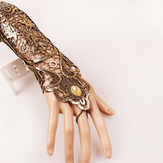 Vitange Gothic Women Gold Lace Bracelet 8517