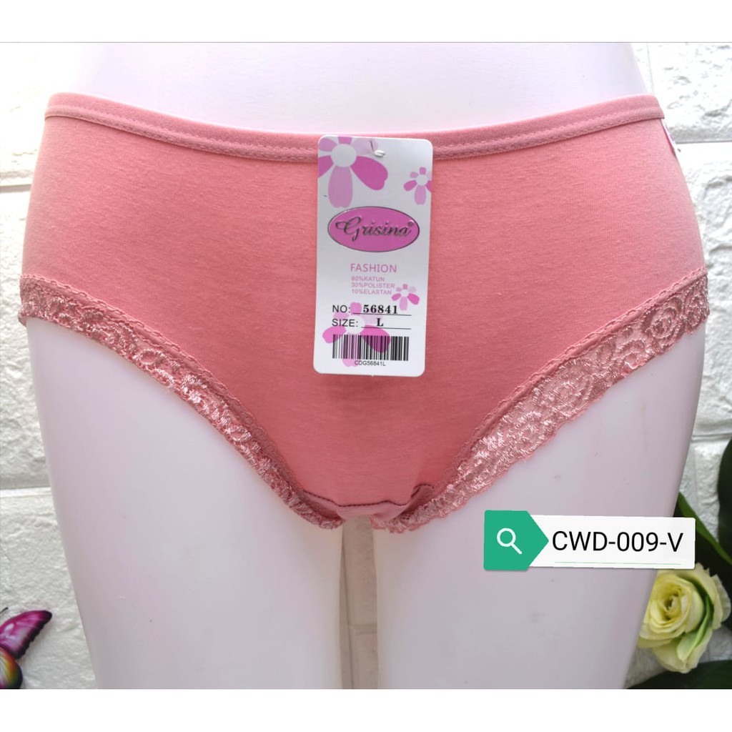 [MURAH]CELANA DALAM WANITA / CD CEWEK POLOS RENDA KLASIK IMPORT L,XL,XXL, XXXL(harga per pc) CWD-009