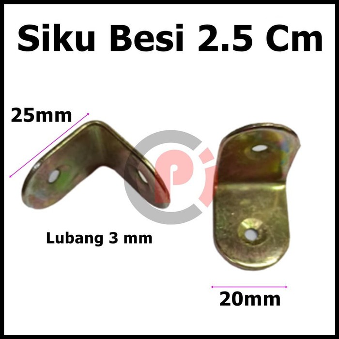 Isi 4 Pcs Siku Besi Untuk Rak Atau Furniture Lemari Ukuran 25 x 25 mm 2.5 cm