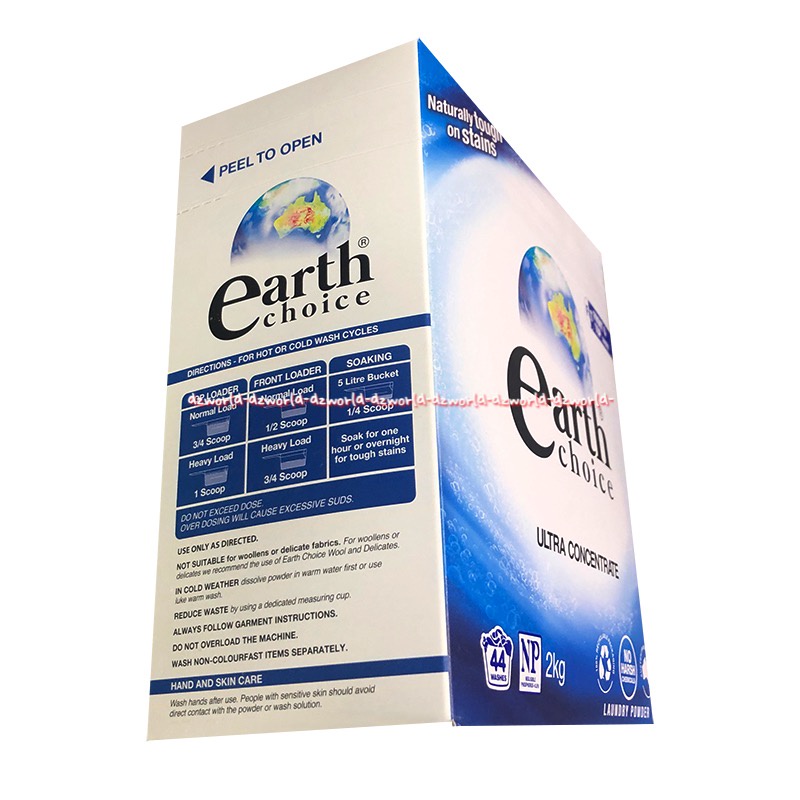 Earth Choice Ultra Concentrate 2kg Sabun Cuci Bubuk Untuk Mesin Cuci Laundry Powder Detergen Front Top Loader Earhchoice Detergent Atas depan