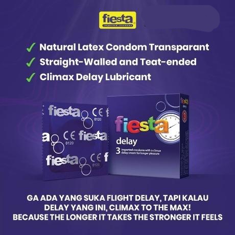 ✅ 100% Privasi Terjamin Kondom Fiesta Delay Isi 3 Pcs  Alat kontrasepsi | kondom untuk pria Aroma Romantis Untuk KB