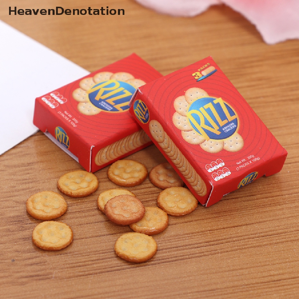 (Heavendenotation) Miniatur Cookies Skala 1: 6 Dengan Kotak Untuk Rumah Boneka