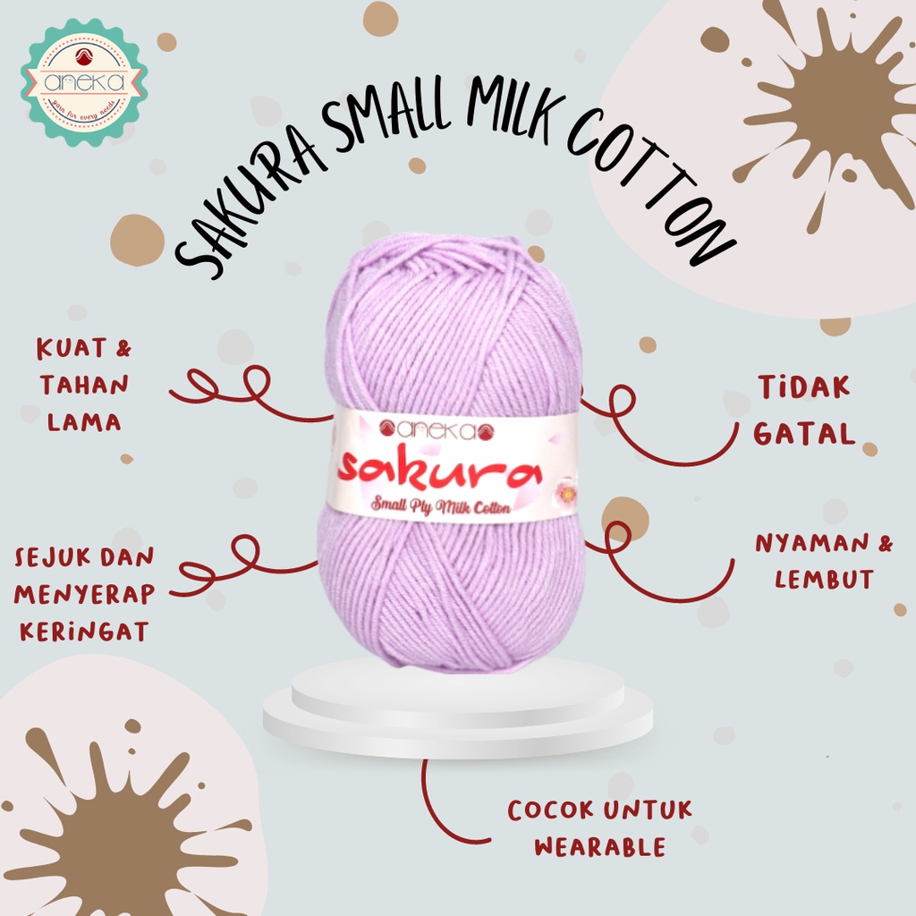 KATALOG - Benang Rajut Katun Susu 4 Ply / Sakura SMALL PLY Milk Cotton Yarn