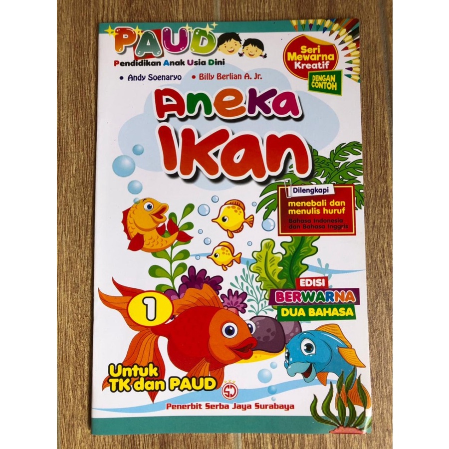 Buku Mewarnai Kreatif dengan Contoh Dua Bahasa untuk PAUD dan TK