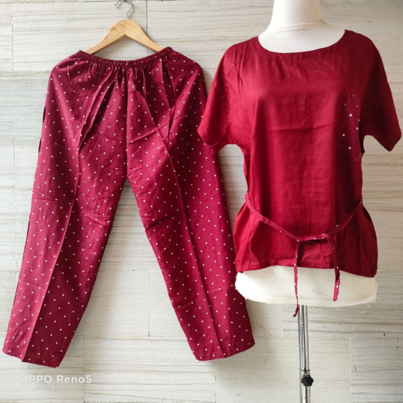 Set bali wanita kombinasi celana panjang