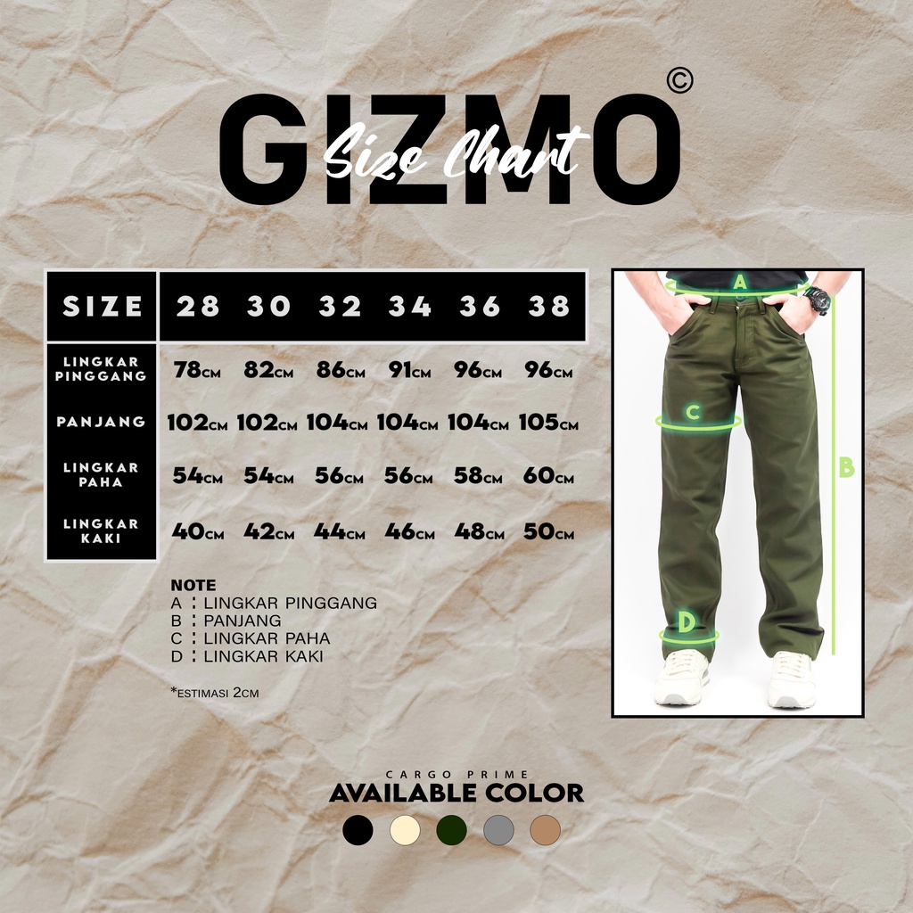 Gizmo Celana Chino Reguler Forthright Green Army Loose pants