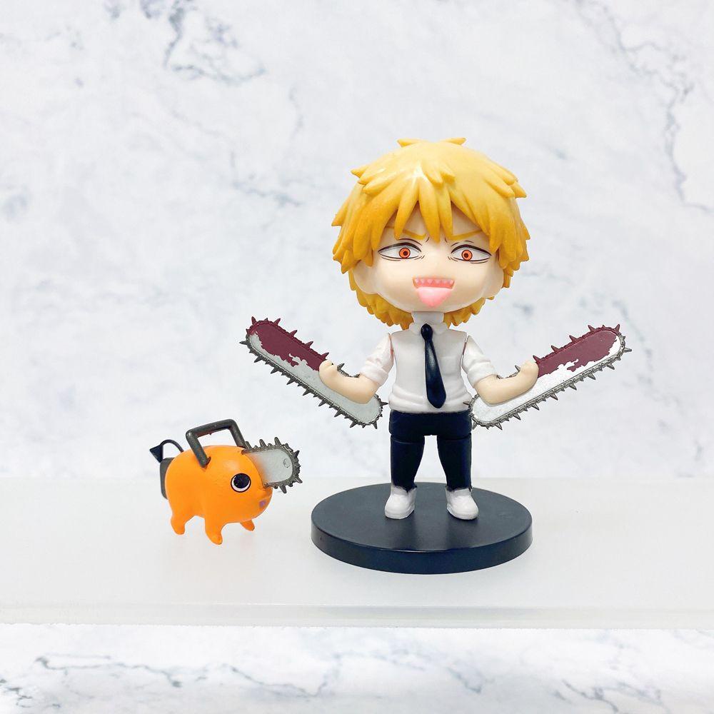 [Elegan] Chainsaw Man Dekorasi Moldel Kawaii Q Versi Boneka Mainan Anak Ornamen Dekorasi Desktop Model Mainan