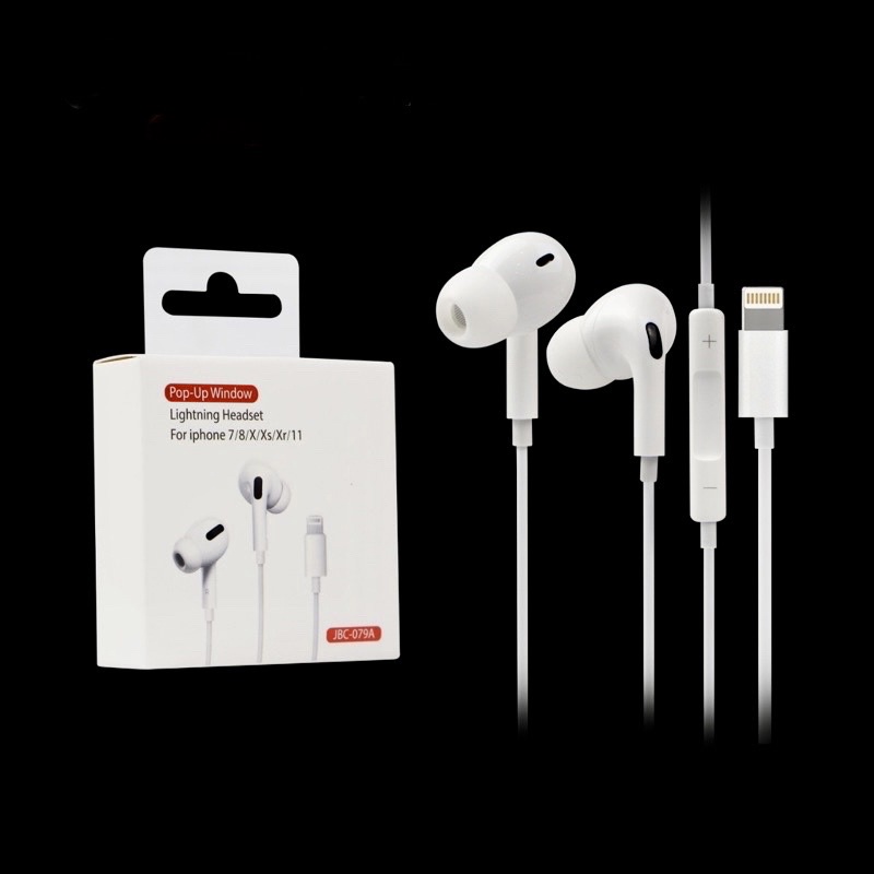 HANDSFREE HANDSET EARPHONE HEADSET MURAH JBC-070A For ligthing Model Kuping Karet Konektin Bluetooth