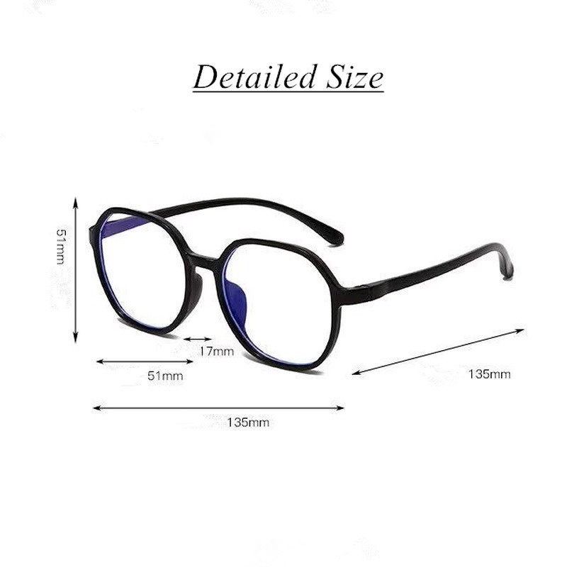 Papaozhu Vintage Geometris Bingkai Transparan Lensa Bening Kacamata Untuk Wanita Gadis Fashion Eyewear Ornaments