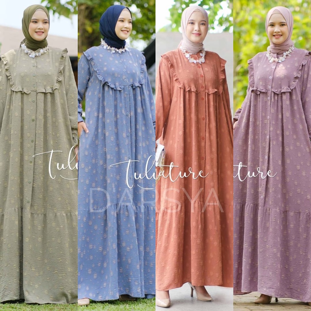 Restok Pakian Wanita Terbaru Cevra Dress Maxi Jumbo Bahan Airflow Crinkle Jaguard Premium Motif Polo