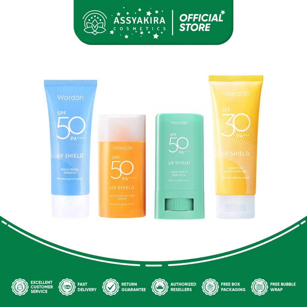 Wardah UV Shield SPF 50 PA++++ | Wardah UV Shield Essential Sunscreen Gel SPF 30 PA+++