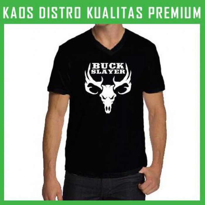 Kaos Buck Slayer Buck Decal Logo 2 V-neck VNK-SLR05