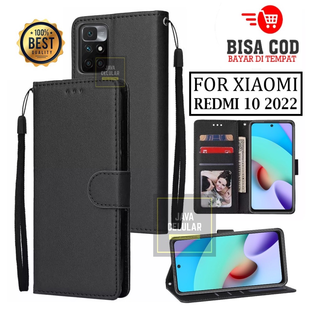 Xiaomi Redmi 10 2022 Flip Case Wallet Leather Flip Case Casing Dompet Premiun