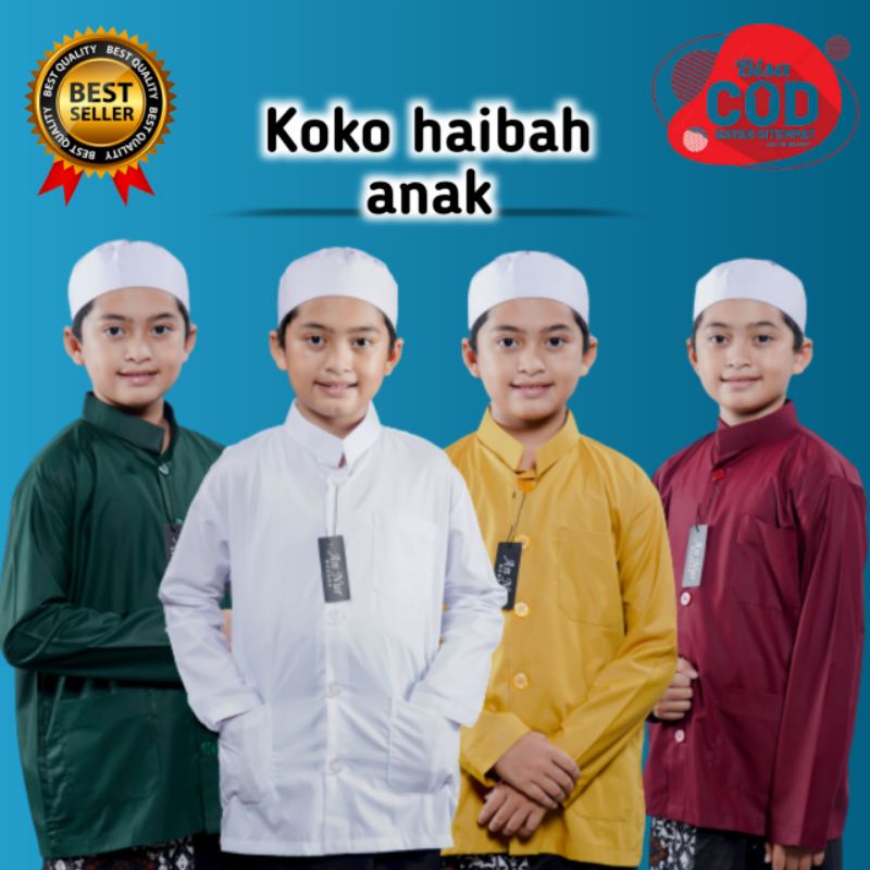baju muslim koko anak haibah model ammu santri terbaru