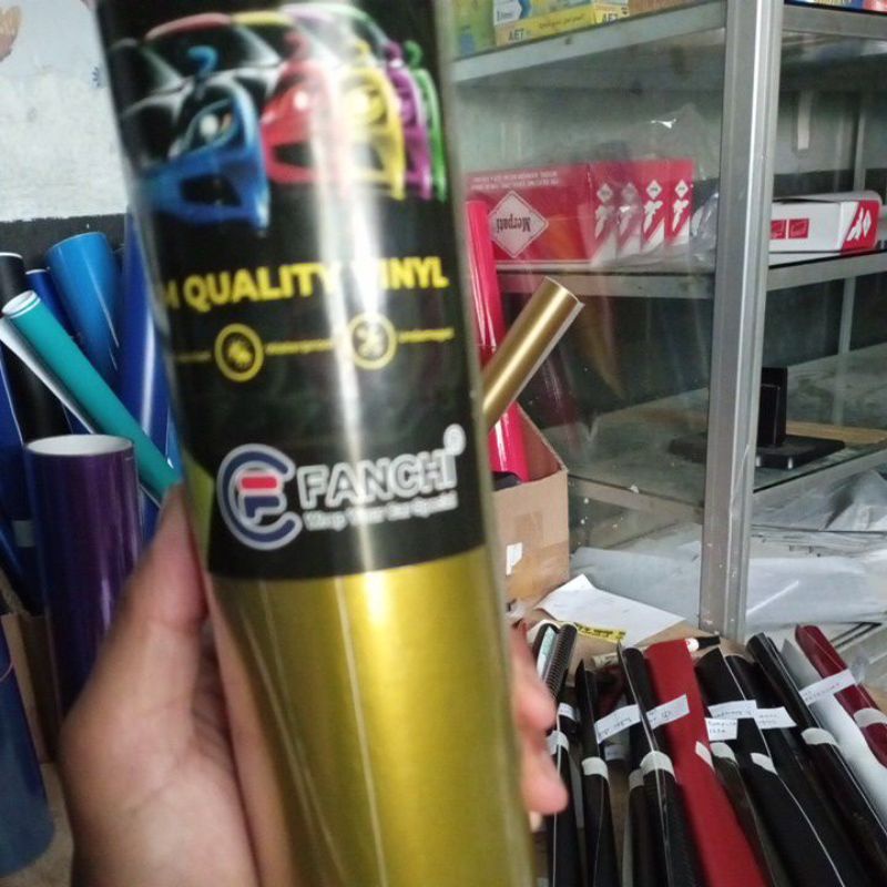 SKOTLET.sticker kuning metalik doff. AKSESORIS SEPEDA MOTOR