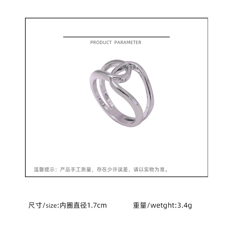 Gaya korea pribadi ins cincin sederhana hollow desain garis rasa normcore cincin gaya temperamen Ind