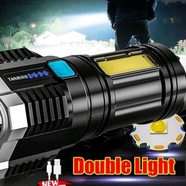 Senter LED 4 Mata 48 W 20 W / Senter LED Chargeable / Senter Cas LED