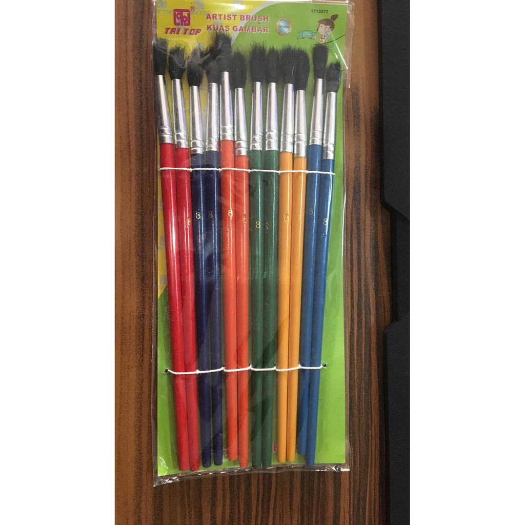

PROMO - KUAS LUKIS/KUAS CAT AIR/KUAS GAMBAR/KUAS WARNA WARNI TRITOP