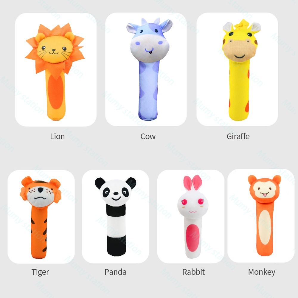 Mumystation Boneka rattle bayi doll toys mainan bayi rattle stick hewan animal binatang