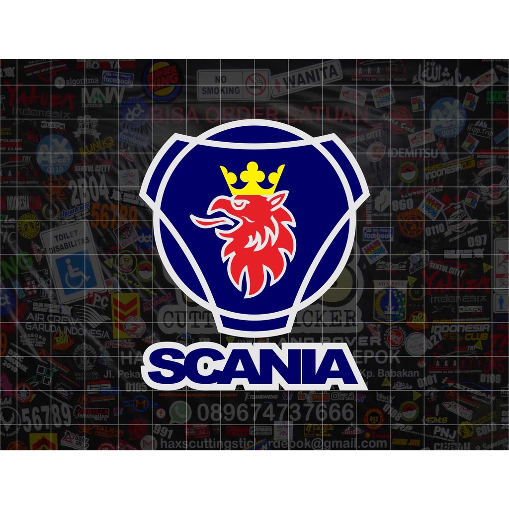 Cutting Sticker Bismania Scania Logo Warna Ukuran 8 Cm