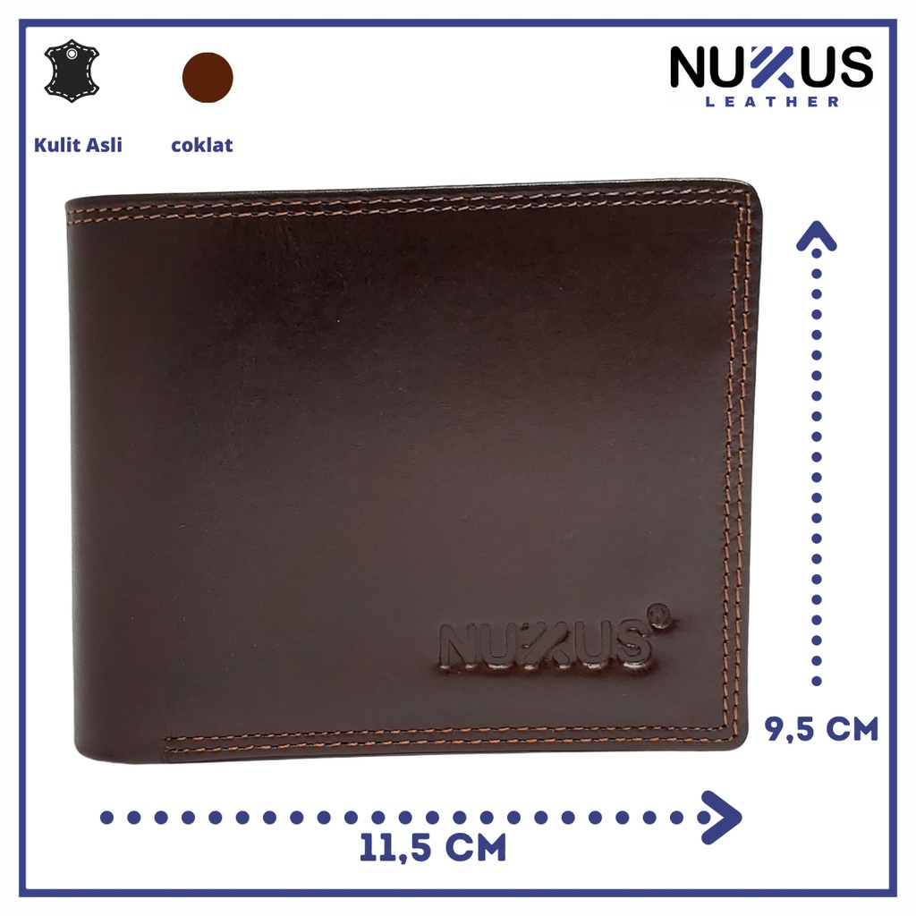 Nukus Leather Dompet Kulit Asli Pendek Pria Coklat