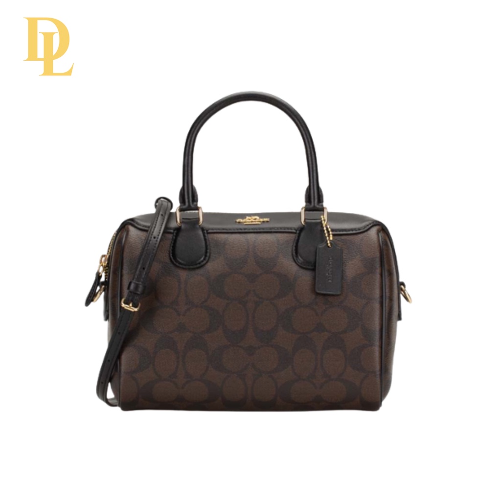 COACH MINI BENNETT SATCHEL IN SIGNATURE - Dark Brown (F58312)