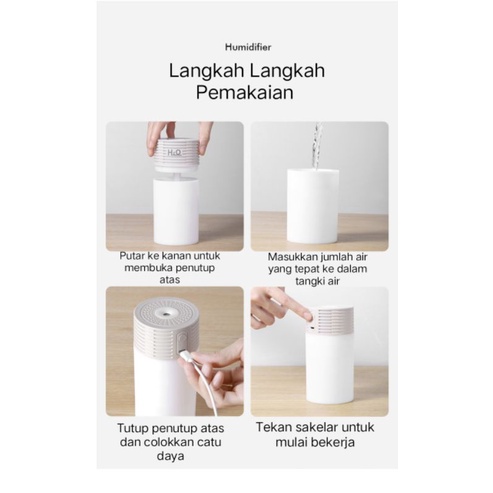 Humidifier Mini Aromatherapy Pengharum Pewangi Ruangan Purifier Difuser 301 ML Untuk Essential Oil Fragance Oil Humidifier Diffuser Air Purifier Aromaterapy Essential oil Difuser 301 ML