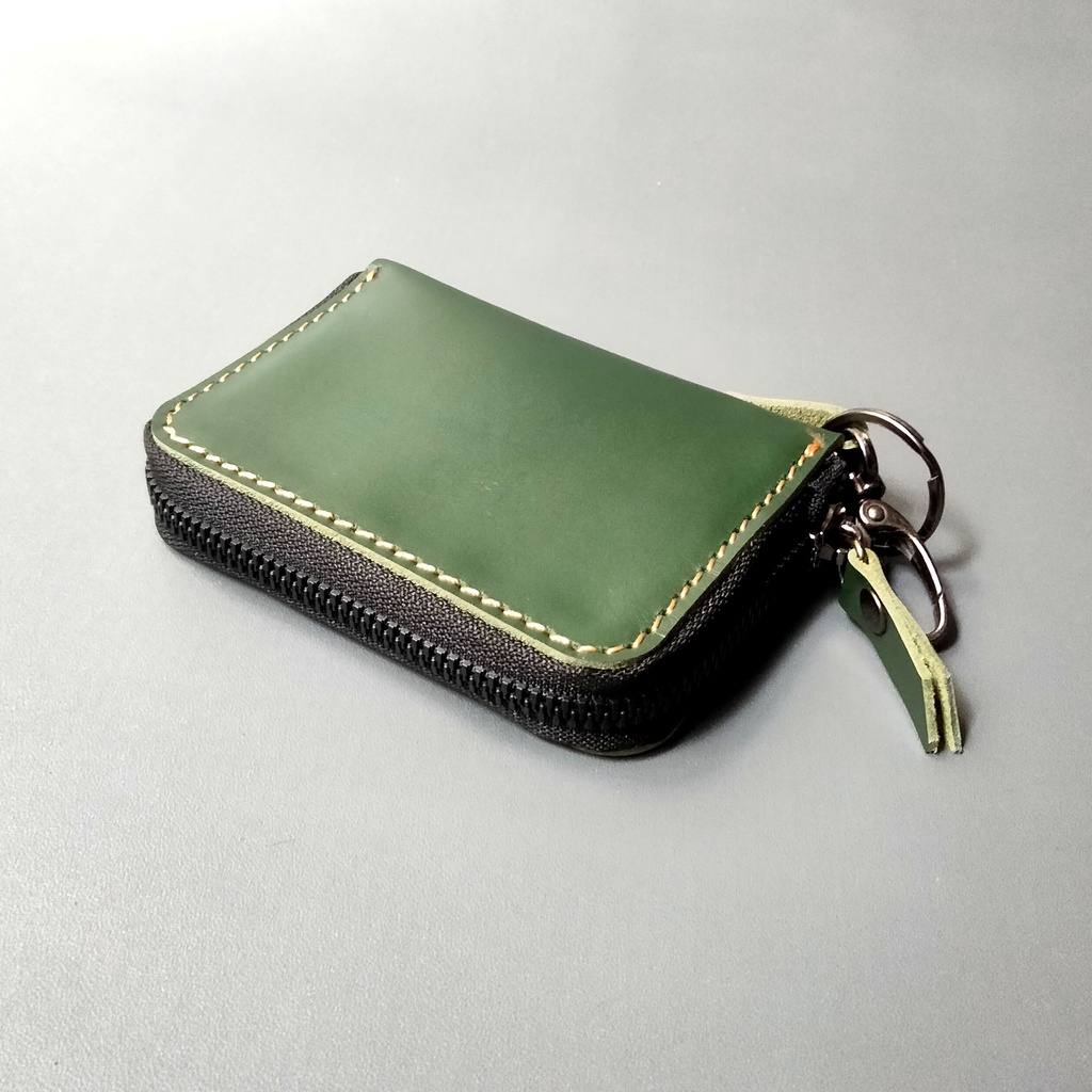 Dompet Stnk Mobil Kulit Green Gantungan Kunci Keyless [ Kulit Asli ]