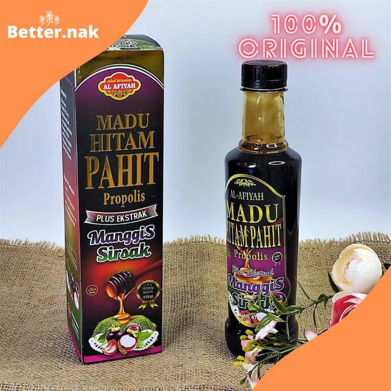

Madu Hitam Pahit Propolis Plus Manggis dan Sirsak 470 gr Premium 100% Original