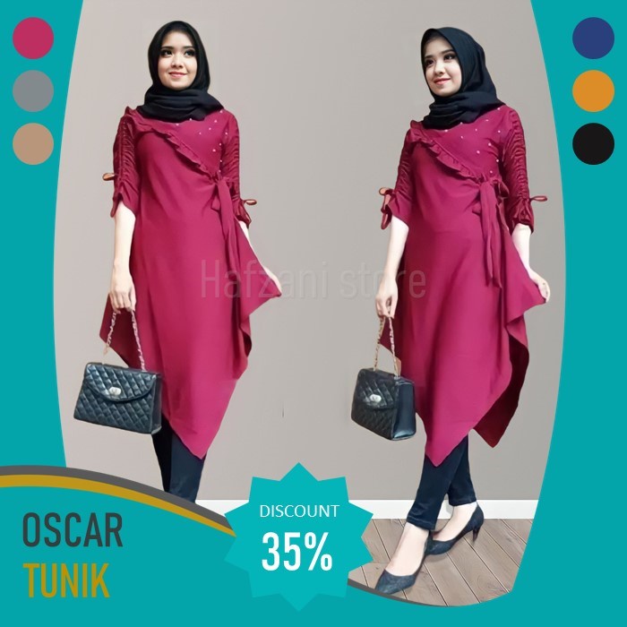 Fashion Pakaian Tunic Wanita Muslim Muslimah Atasan Oscar Tunik Remaja Cewek Kekinian Murah Terbaru