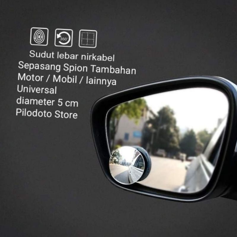 Kaca Spion Supermoto KLX CRF X-RIDE sepeda motor beatstreet WR jalu cembung bulat lebar spion fatbar spion tambahan Original-SpasangSpionTambahan