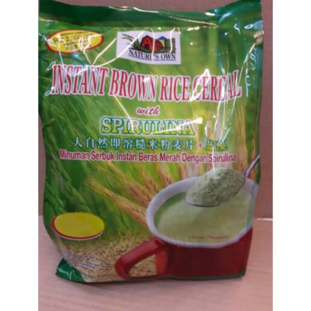 

Instant brown ruce cereal withbspirulina (Hijau-Ori)