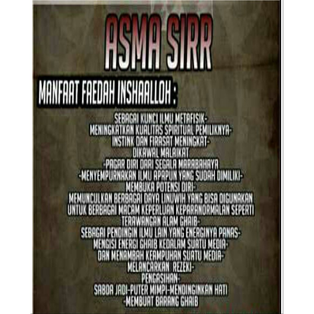 Buku Al Hikmah Asma Sirr Shopee Indonesia