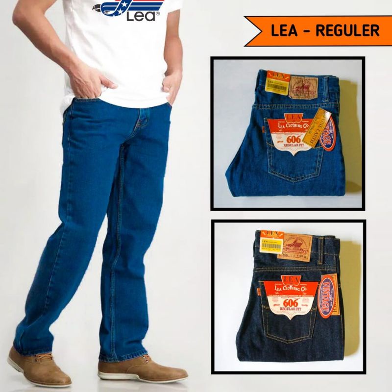 Celana jeans panjang Lea 606 Original asli standar reguler size 28-38 high quality
