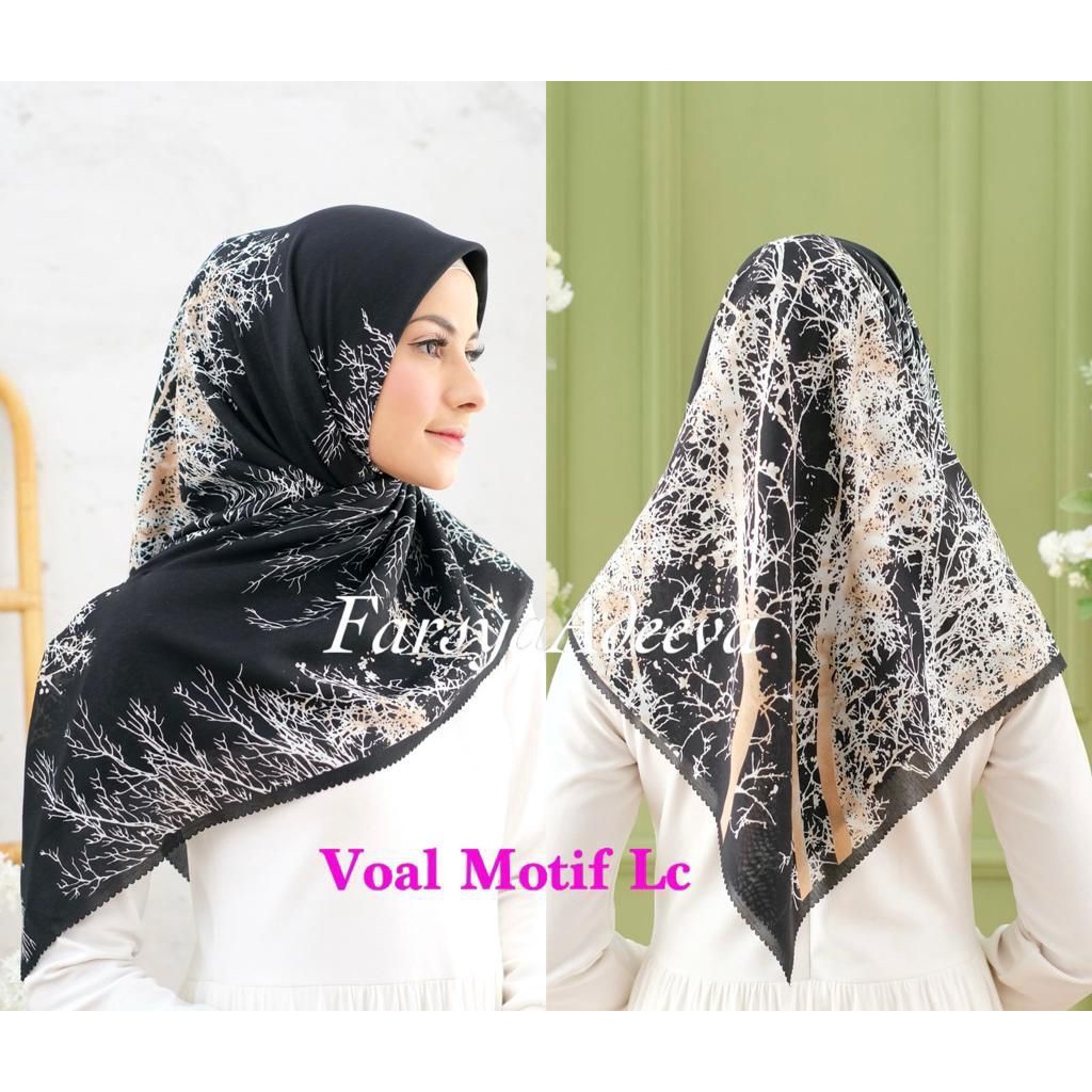 Segiempat Motif Akar Terbaru | Denay Segiempat | Hijab Segiempat Denay | HIjab Motif Terlaris