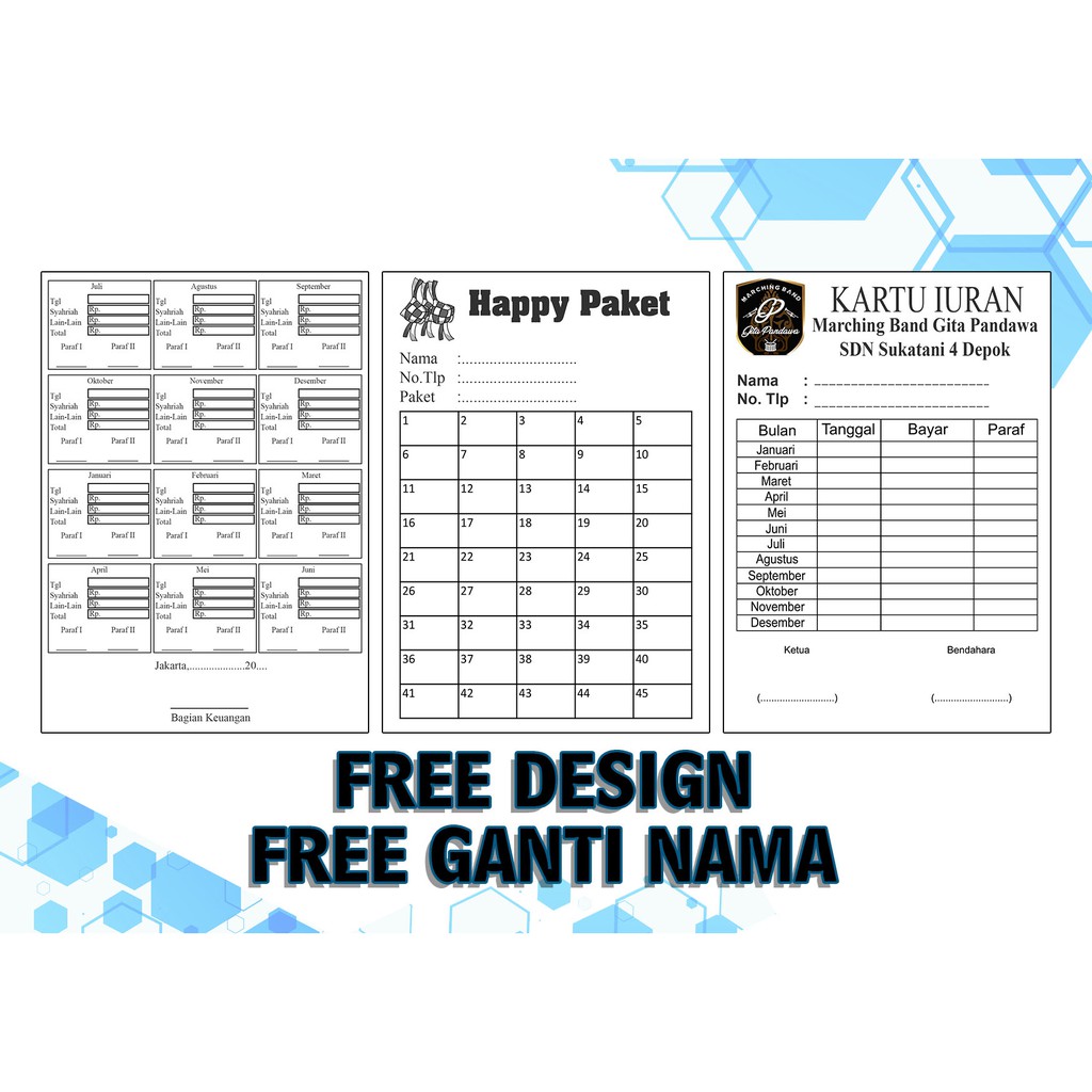 (COD) KARTU IURAN/KARTU BAYARAN/KAS RT MURAAHH