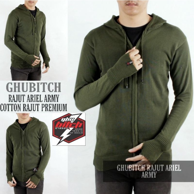 Sweater Rajut Pria Distro Katun Rajut Tebal Hoodie Artis Original Ghubitch