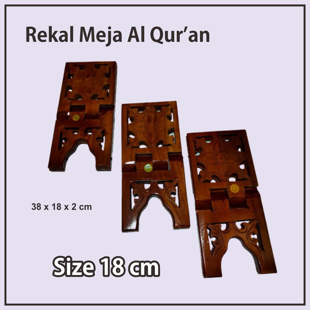 Rekal Dudukan Alquran Meja Lipat Quran Motif Loster Ukuran 18 Cm