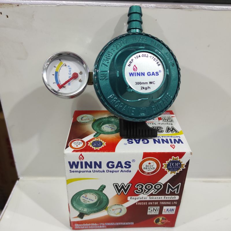 Regulator LPG Winn Gas W 399 M Meteran Tekanan Rendah SNI