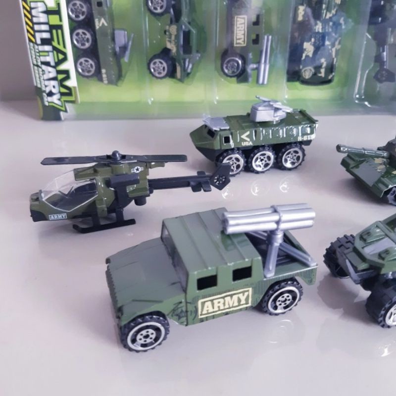 Diecast Set Kendaraan Tempur Alloy - Mainan Paket Miniatur Truk Militer