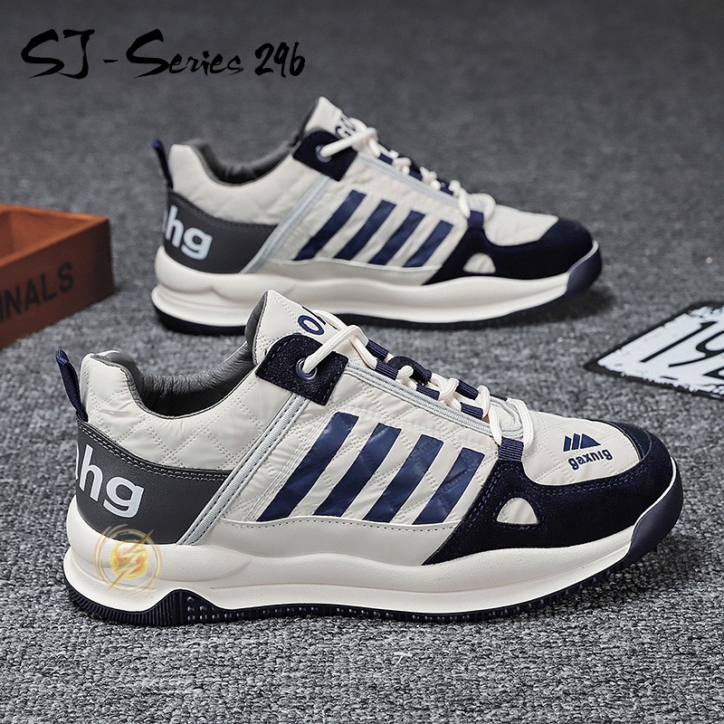 [JWALK] Sepatu Pria Sneakers Bertali Trendy untuk Hangout Kualitas Import Premium -296 PUTIH