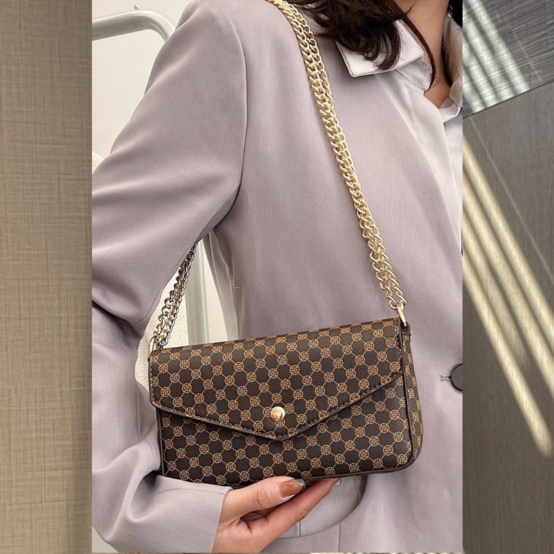 Shein Geometric Graphic Chain Flap Bag