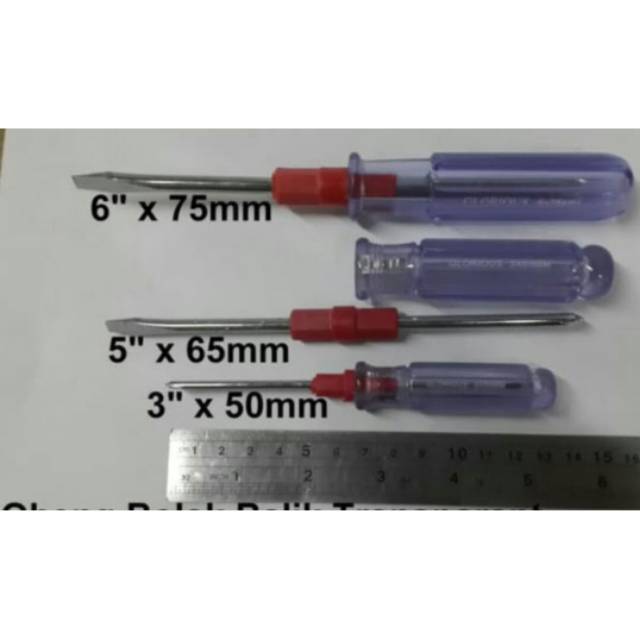 OBENG BB TRANSPARAN 3&quot;/SCREWDRIVER/OBENG KECIL/OBENG BOLAK BALIK/OBENG MINI/OBENG TRANSPARAN