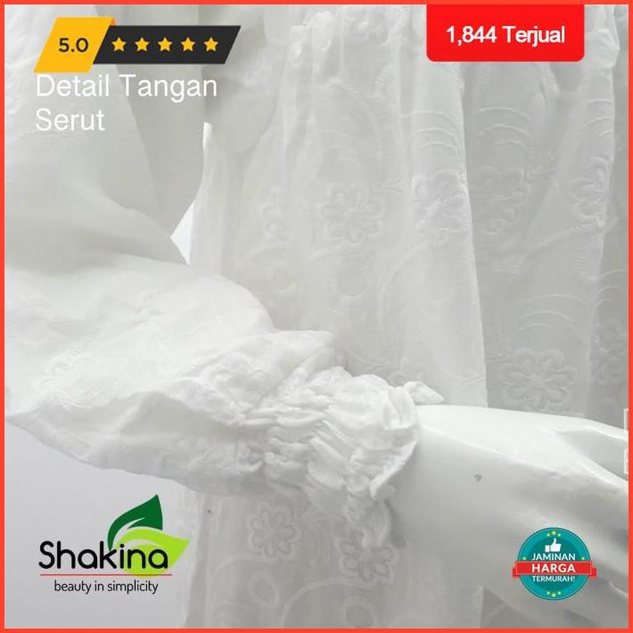 Gamis Putih Jumbo Katun Paris Full Bordir - Xl Paling Murah