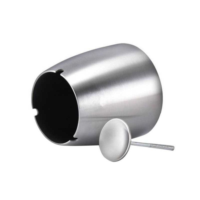 Asbak Rokok Anti Angin Cone Cylinder Stainless Steel Tebal -DA05